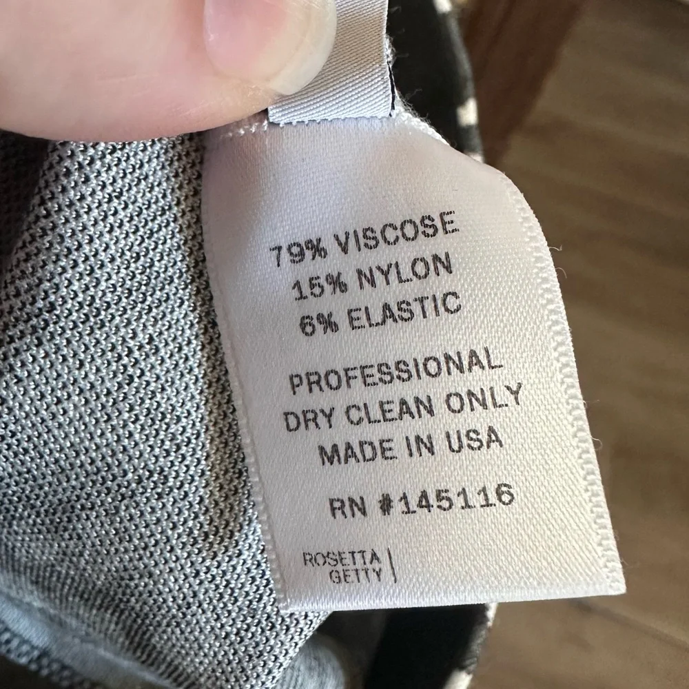 Rosetta Getty Printed Black & White Stretchy Flare Bell Bottom Pants Size Medium - Picture 6 of 6